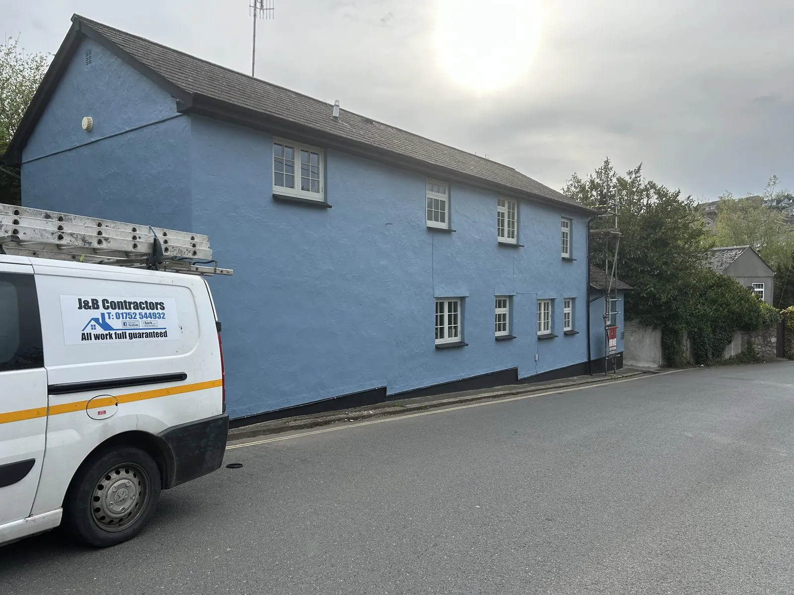 Exterior painting of a detached house in Polzeath