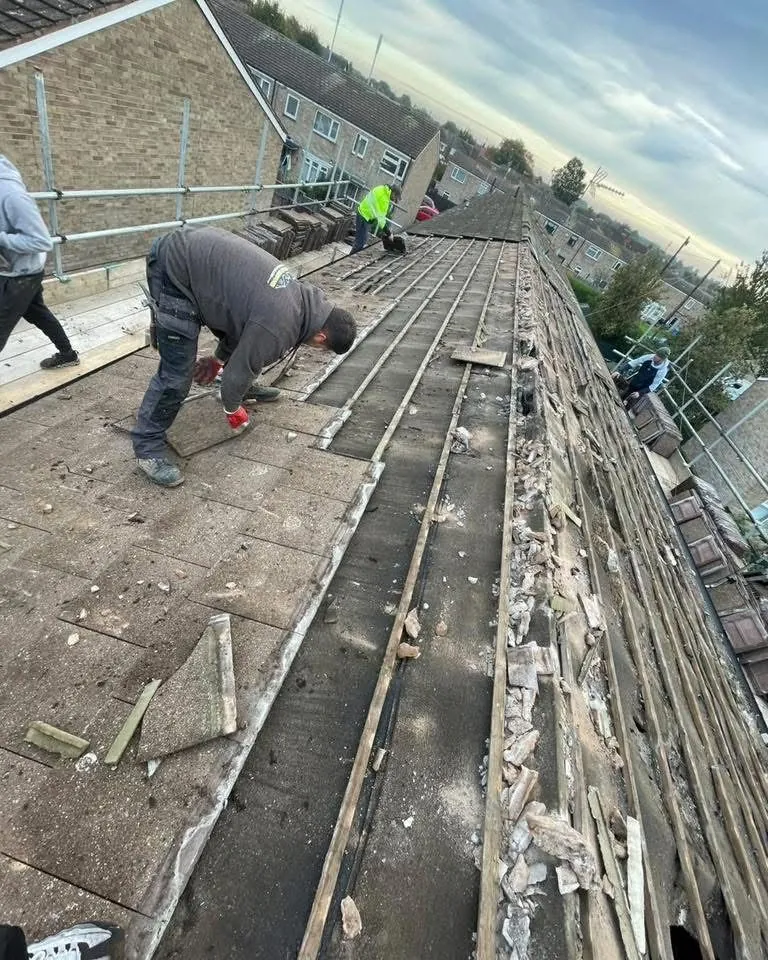 Roof strip and re-felt in progress in Polzeath